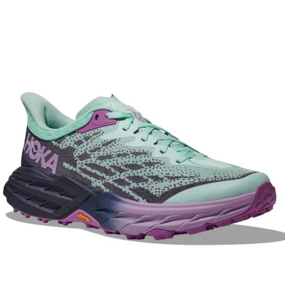 Hoka Shoes - Hoka speedgoat 5 Women's Athletic Shoes in Mint and Purple